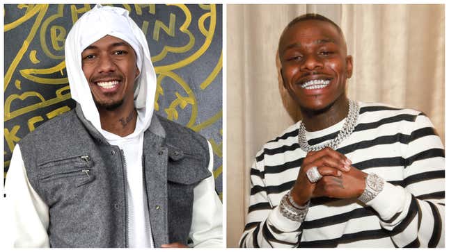 Nick Cannon, left; DaBaby