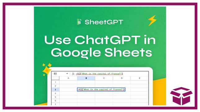 Get all your work done in minutes with SheetGPT.