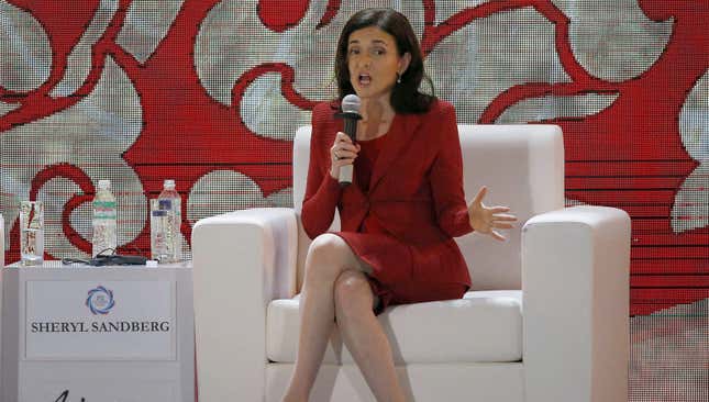 Facebook's Chief Operation Officer Sheryl Sandberg takes part in a dialogue during the APEC CEO Summit ahead of the Asia-Pacific Economic Cooperation (APEC) leaders summit in Danang, Vietnam, 10 November 2017.
