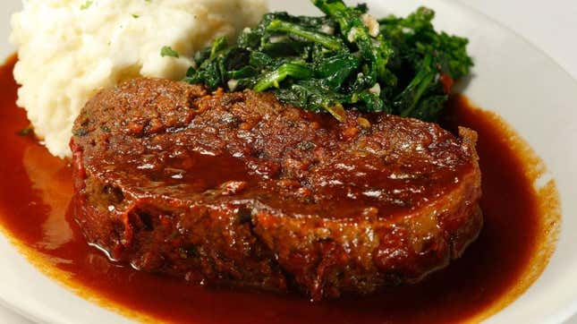 meatloaf with sauce on plate