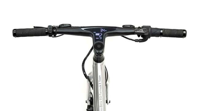 A photo of handlebar screen on the The Silver Arrows eBike from N+ Works.