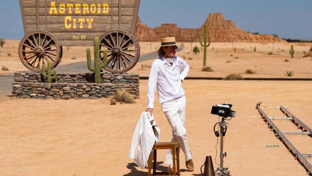 Wes Anderson on the set of Asteroid City
