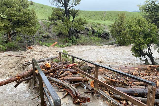 Flooding In Yellowstone National Park Washed Out Roads Bridges