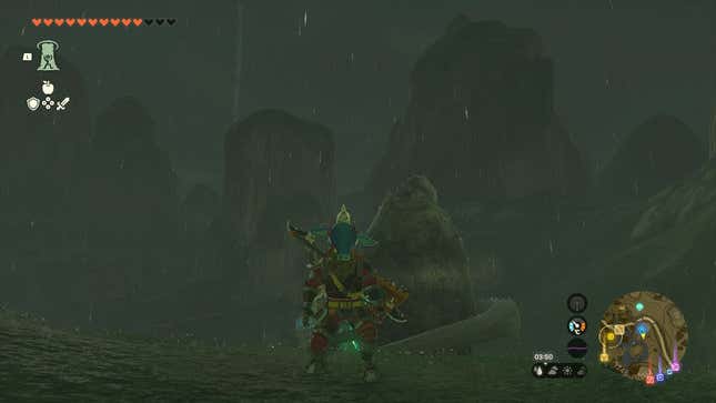 Link in the rain.