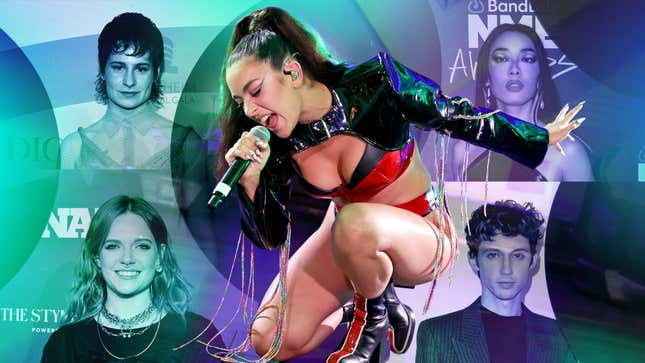 Main image: Charli XCX (Photo: Jamie McCarthy/Getty Images); clockwise from top left: Christine And The Queens (Photo: Astrid Stawiarz/Getty Images), Rina Sawayama (Photo: Tristan Fewings/Getty Images), Troye Sivan (Photo: Joe Scarnici/Getty Images), and Tove Lo (Photo: Dia Dipasupil/Getty Images)