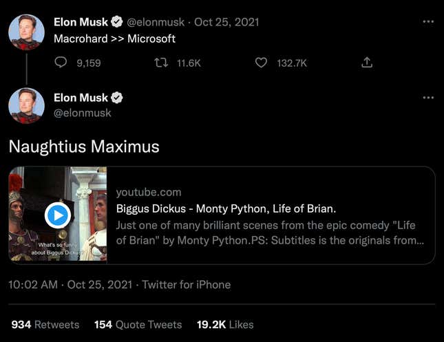 Image for article titled Fired SpaceX Employees Made a List of Elon Musk&#39;s 25 Worst Tweets