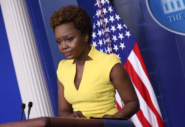 Image for article titled Karine Jean-Pierre Makes History at White House Press Briefing