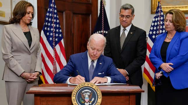 President Joe Biden signs an executive order on abortion access on July 8th.