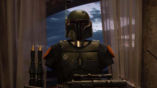 Boba Fett's armor and weapons.