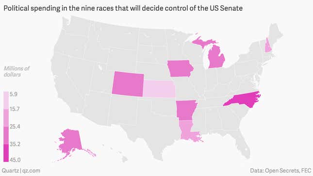 The big nine: North Carolina, New Hampshire, Michigan, Kansas, Iowa, Colorado, Louisiana, Alaska, and Arkansas