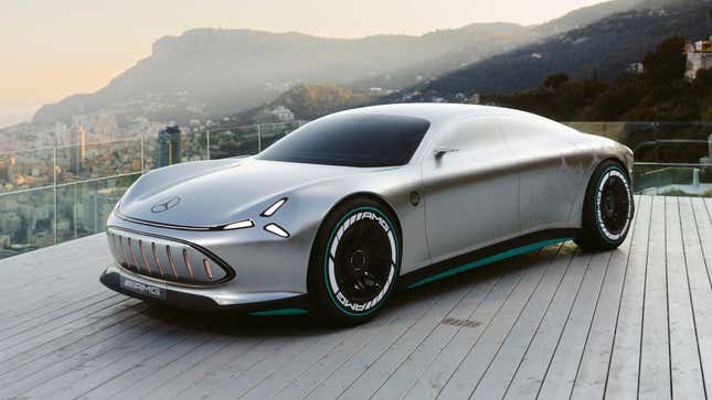 The front 3/4 view of the Mercedes Vision AMG concept.