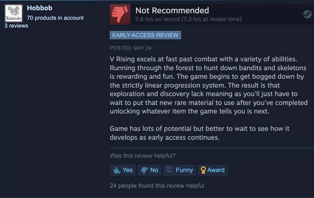 Image for article titled V Rising, As Told By Steam Reviews