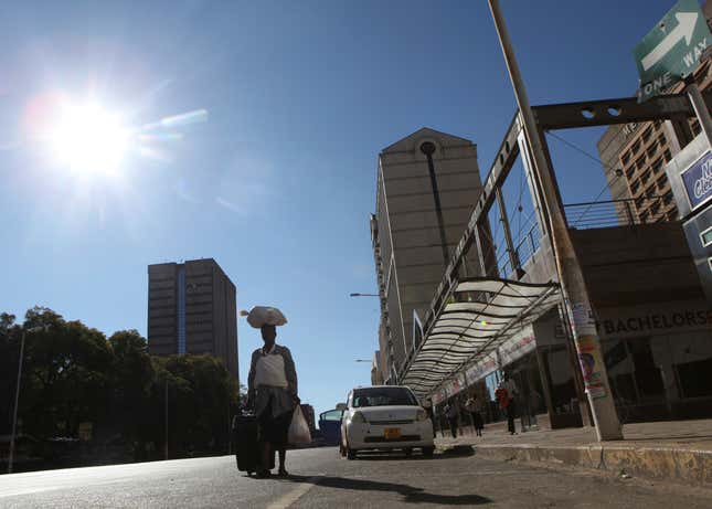 Rush hour in Harare on Wednesday morning.