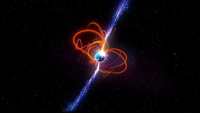 An artist's impression of an ultra-long period magnetar.
