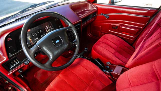 1989 Ford Escort LX Hatchback red interior