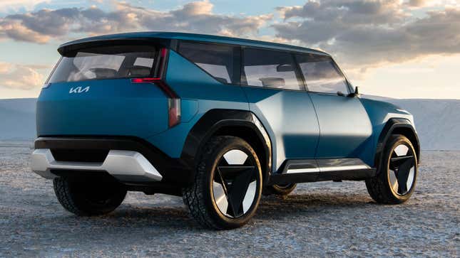 Image for article titled The Kia EV9 Concept Is All About Aero And, Sadly, A Yoke