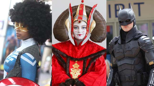 Misty Knight, Padme Amidala and Batman Cosplays