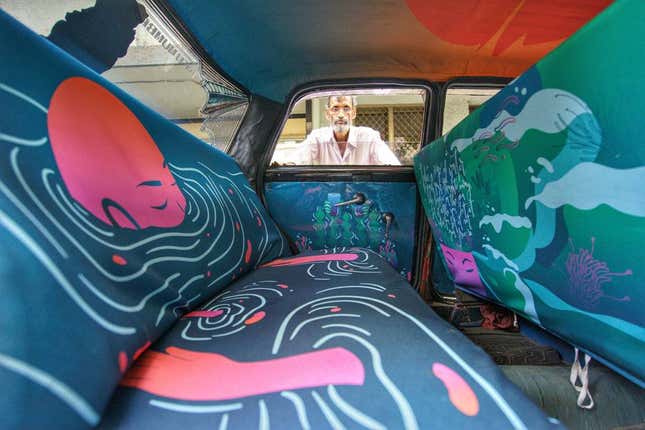 Image for article titled In the age of Uber and Ola, Mumbai’s iconic taxis are becoming works of art