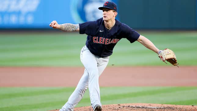 Indians' Zach Plesac injured 'aggressively ripping off' shirt