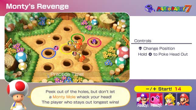 Getting ready to play a minigame online in Mario Party Superstars.