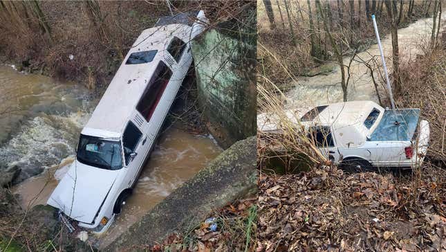 Image for article titled A Limo With A Trunk-Mounted Stripper Pole Crashed Into A Creek