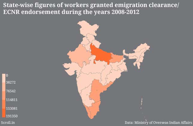 Image for article titled Uttar Pradesh sends the largest number of Indian workers abroad, not Kerala or Punjab