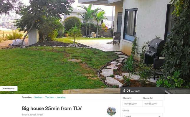 Image for article titled To understand where the Israeli-Palestinian conflict goes from here, look on Airbnb
