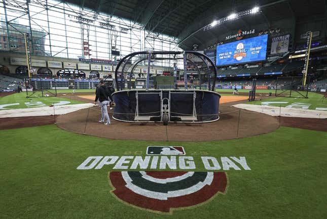 Mar 30, 2023; Houston, Texas, USA; General view inside Minute Maid Park before the game between the Houston Astros and the Chicago White Sox.