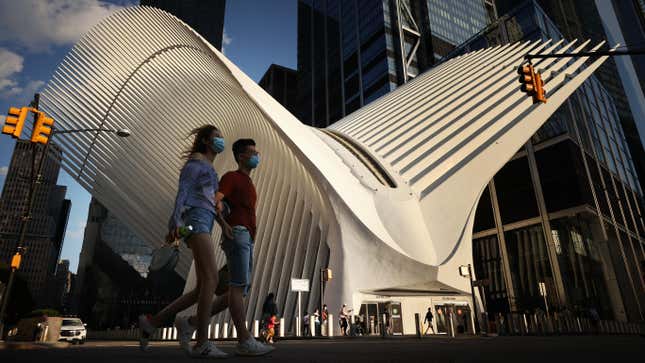 The Apple Store is located in the World Trade Center Oculus in Lower Manhattan. 