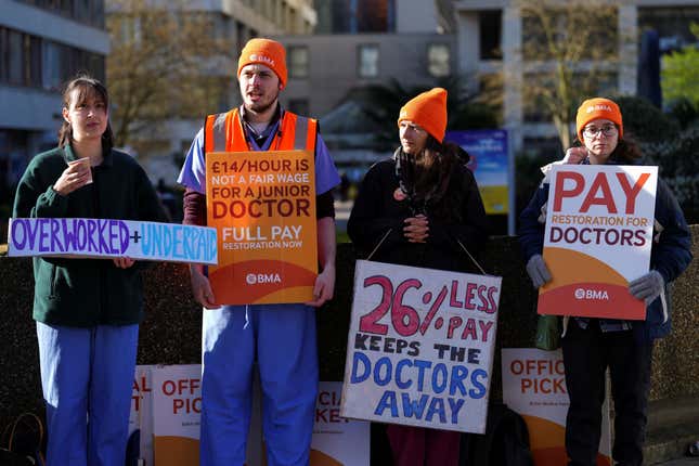 Junior NHS doctors began a four-day strike on Tuesday (April 11)