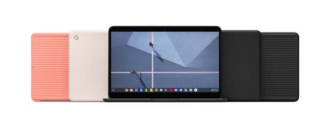 Three Pixelbook Go laptops
