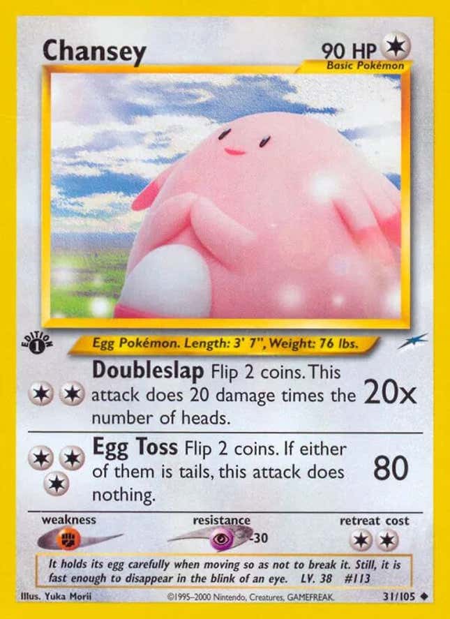 A Chansey Pokemon card