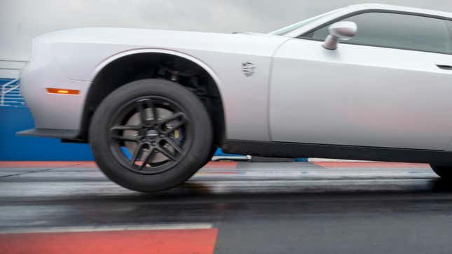 Image for article titled The Challenger Demon 170&#39;s &#39;Skinny&#39; Front Tires Are Wider Than a V6 Challenger SXT&#39;s