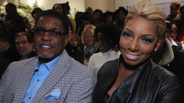 Gregg and NeNe Leakes attend the Michael Costello fashion show on February 8, 2014 in New York City.
