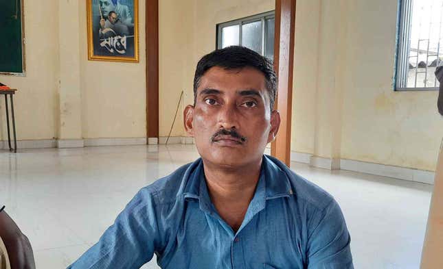 Deepak Pawar began working as a contract-based safai karamchari since 1998, expecting to be absorbed into regular employment eventually. He remains a contract worker today, with low pay and no benefits.