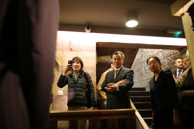 China’s ambassador to Bosnia and Herzegovina, Ji Ping, at the Walter Defends Sarajevo museum.