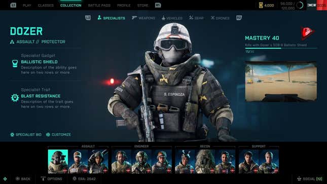DICE say “we’ll rework various menus and screens in the game to ensure that Classes are prominent, and to give you the best experience when choosing who to play as, and what Loadout to set”