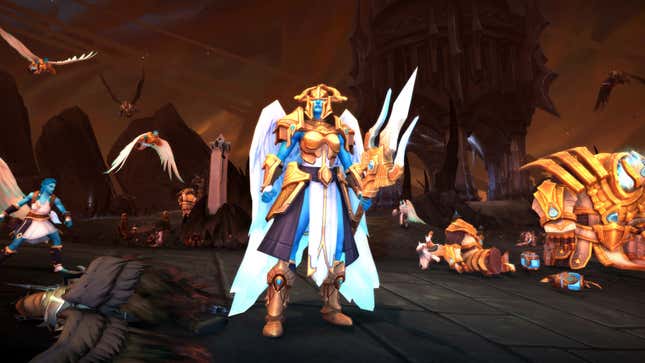 An image of an angel from the World of Warcraft: Shadowlands expansion.