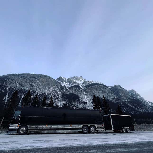 A photo of the tour bus used by The Menzingers.