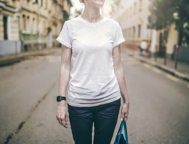 Image for article titled Pallid Woman’s Veins Visible Through White T-Shirt