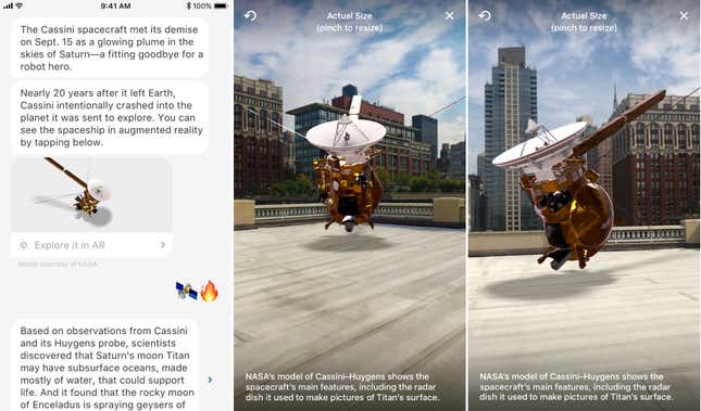 Image for article titled Quartz’s iPhone app now includes news stories in augmented reality