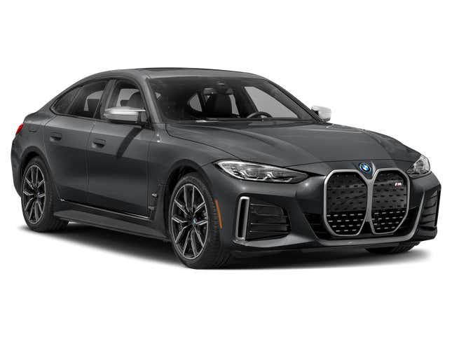 BMW i4 / M50 Gran Coupe 2023. Front 3⁄4, Facing to the Right