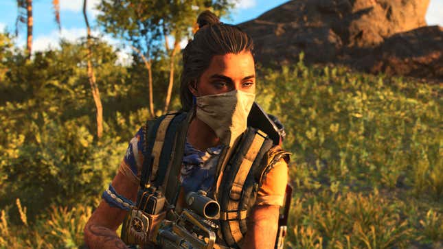 Dani Rojas stands in a field on a sunny day in Far Cry 6.