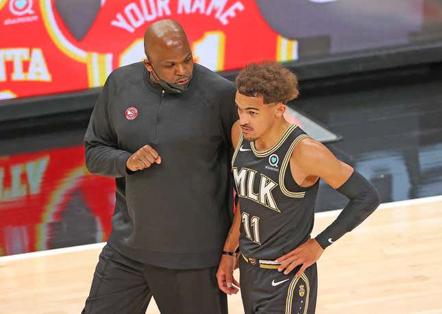 Nate McMillan and Trae Young