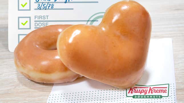 Image for article titled Get TWO Free Krispy Kreme Doughnuts With Proof of Vaccination
