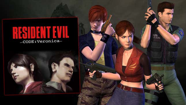 Claire and Chris Redfield pose in a Resident Evil Code: Veronica promo image.