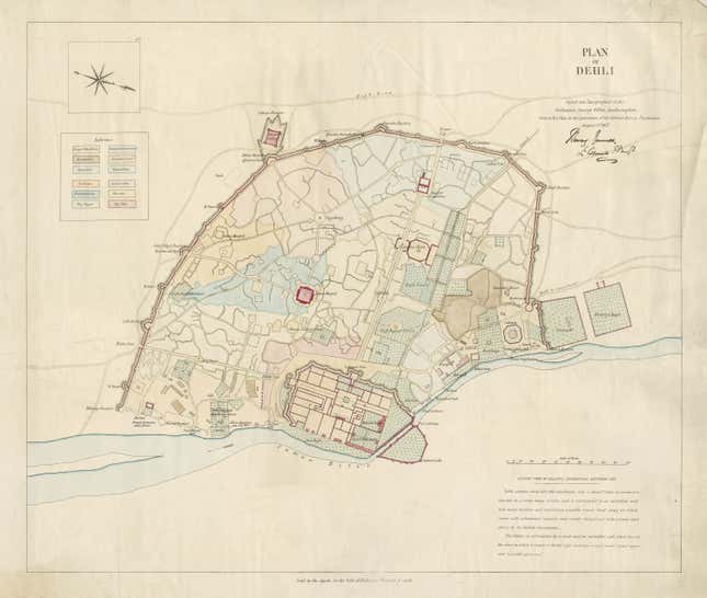 Plan of Dehli, copied and zincographed at the Ordnance Survey Office, Southampton.