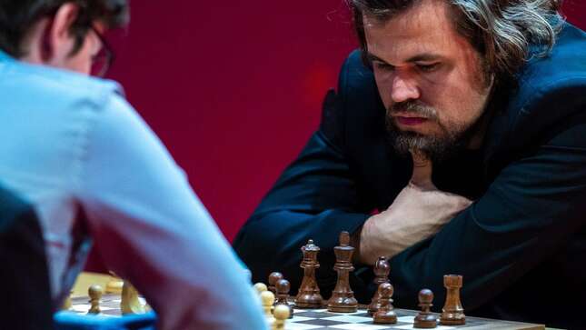 Magnus Carlsen plays in the Blitz Poland 2023 Chess Tournament.