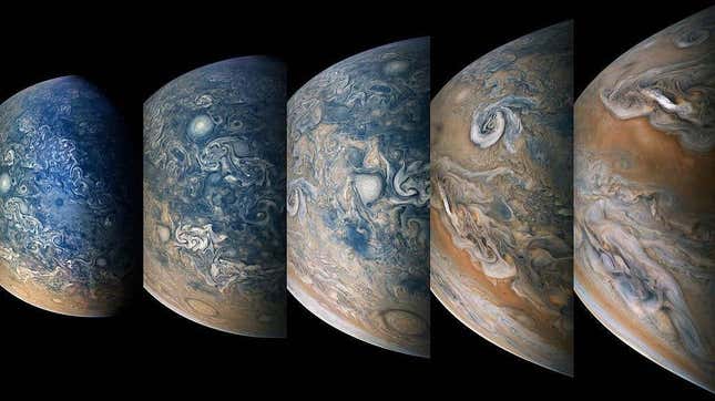 Una secuencia de imágenes de Júpiter sacada por la sonda Juno