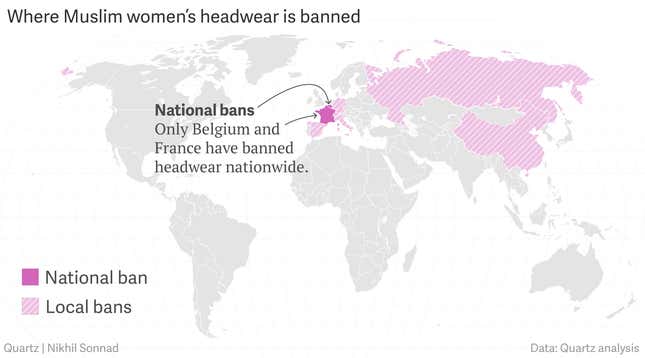 Image for article titled The places in the world that have a burqa ban